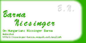 barna nicsinger business card
